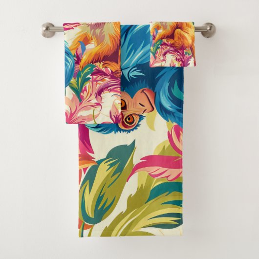 Rococo Aap Patroon Bad Handdoek (Insitu)