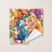 Rococo Aap Patroon Bad Handdoek (Wasdoekje)