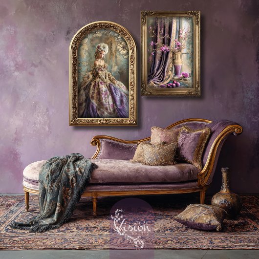 Rococo Antoinette Still Life & Damask Matching Set Inpakpapier Vel