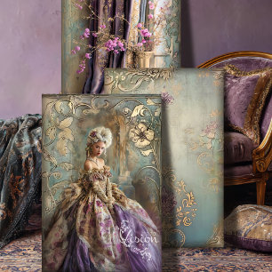 Rococo Antoinette Stilleven & Damast Matchende Set Inpakpapier Vel