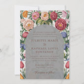 Rococo Barok Bloemen Alles in één bruiloft Kaart (Voorkant)