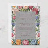 Rococo Barok Bloemen Alles in één bruiloft Kaart (Voorkant)