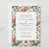 Rococo Barok Bloemen Alles in één bruiloft Kaart (Voorkant)