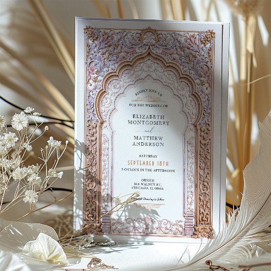 Rococo Barok Gold Arch bruiloft  details Kaart