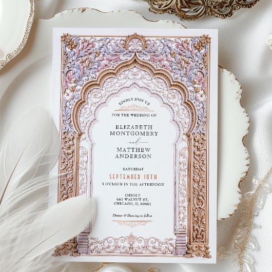 Rococo Barok Gold Arch bruiloft details Kaart