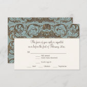  Rococo Barok Shell Etsen Scroll RSVP (Voorkant / Achterkant)