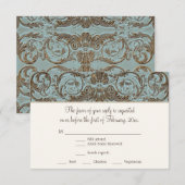  Rococo Barok Shell Etsen Scroll RSVP Kaartje (Voorkant / Achterkant)