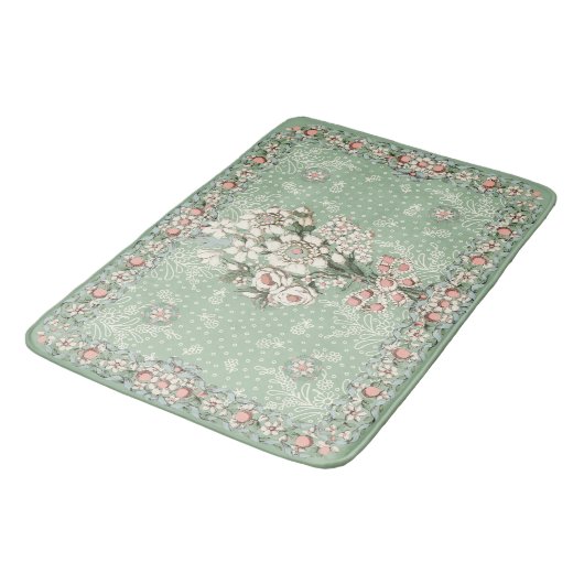Rococo Bathroom Decor Bath Mat & Rugs Bouquet (Gekanteld)