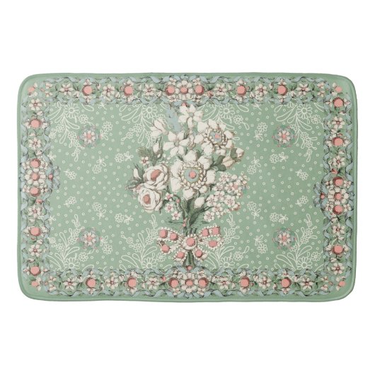 Rococo Bathroom Decor Bath Mat & Rugs Bouquet (Voorkant)