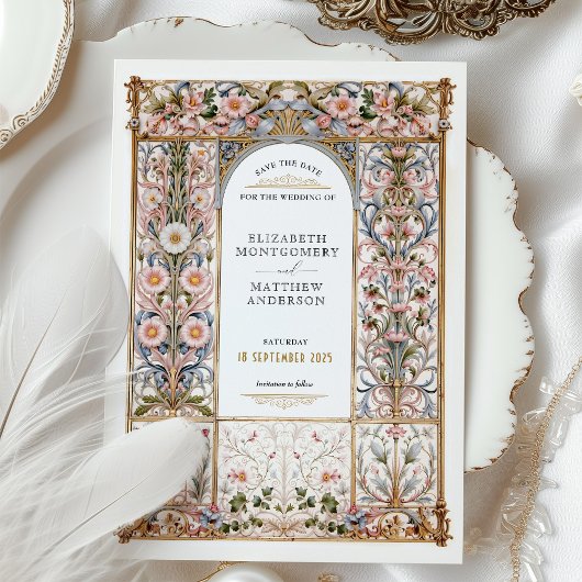 Rococo Bewaar de trouwdatum Kaart