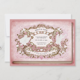  Rococo Bibliotheek Boek Romantisch Mauve Pink Kaart