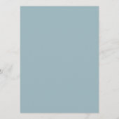 Rococo Blau Eenvoudige Trouwmenu Kaart (Achterkant)