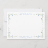 Rococo Blau Monogram Wapen Huwelijk Bedankkaart (Achterkant)