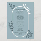 Rococo Blauw Eenvoudig Bruiloft Menu Kaart (Voorkant)