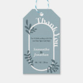 Rococo Blauw Eenvoudige Bruiloft Cadeaulabel (Voorkant)