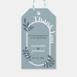 Rococo Blauw Eenvoudige Bruiloft Cadeaulabel