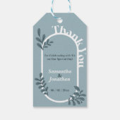 Rococo Blauw Eenvoudige Bruiloft Cadeaulabel (Achterkant)