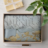Rococo Blauw Goud Italiaans Romantisch Tissuepapier (Geschenk)