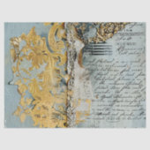 Rococo Blauw Goud Italiaans Romantisch Tissuepapier (Voorkant)