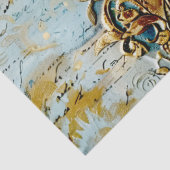 Rococo Blauw Goud Italiaans Romantisch Tissuepapier (Detail)