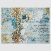 Rococo Blauw Goud Italiaans Romantisch Tissuepapier (Voorkant)