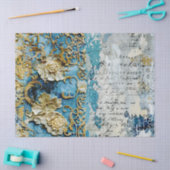 Rococo Blauw Goud Italiaans Romantisch Tissuepapier (Craft)
