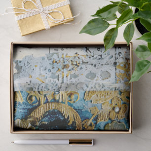 Rococo Blauw Goud Italiaans Romantisch Tissuepapier