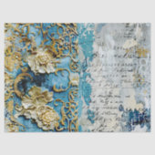 Rococo Blauw Goud Italiaans Romantisch Tissuepapier (Voorkant)