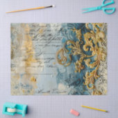 Rococo Blauw Goud Italiaans Romantisch Tissuepapier (Craft)