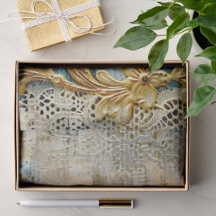 Rococo Blauw Goud Italiaans Romantisch Tissuepapier