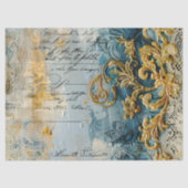 Rococo Blauw Goud Italiaans Romantisch Tissuepapier (Voorkant)