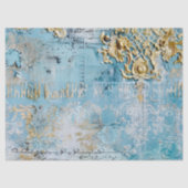 Rococo Blauw Goud Italiaans Romantisch Tissuepapier (Voorkant)