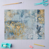 Rococo Blauw Goud Italiaans Romantisch Tissuepapier (Craft)