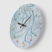 Rococo Blauwgroen Scroll Clock Grote Klok (Hoek)