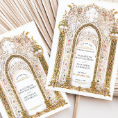 Rococo Bloemenboog Save the Date Kaart filigraan