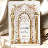 Rococo Bloemenboog Save the Date Kaart filigraan