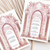 Rococo Bloemenboog Save the Date Kaart filigraan