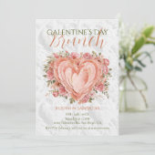 Rococo Bloemhart Galentine’s Brunch Tuin Kaart (Staand voorkant)