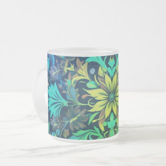 Rococo Blossom Matglas Koffiemok (Voorkant links)