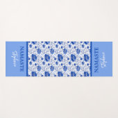 Rococo Blue Floral Elegance Namaste Naam Yogamat (Voorkant (horizontaal))