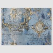 Rococo Blue Gold Italian Romantic  Tissuepapier (Voorkant)