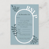 Rococo Blue Simple Wedding RSVP Kaart (Voorkant)