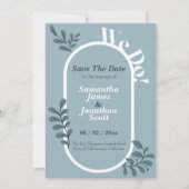 Rococo Blue Simple Wedding Save the Date Kaart (Voorkant)