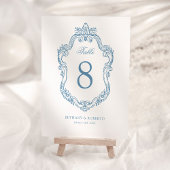 Rococo  Blue Wedding Kaart