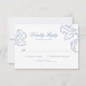 Rococo  Blue Wedding RSVP (Voorkant)