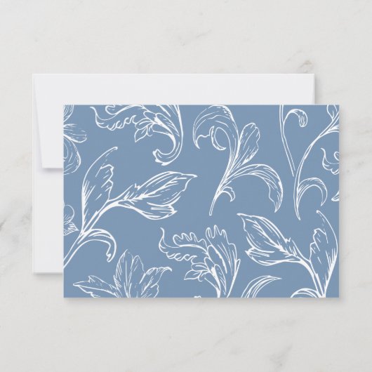 Rococo  Blue Wedding RSVP (Achterkant)