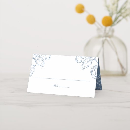 Rococo  Blue Wedding RSVP Plaatskaartje (Voorkant)