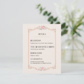 Rococo Blush Bruiloft Informatiekaartje (Staand voorkant)