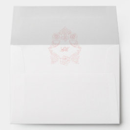 Rococo Blush Pink Voorgeworpen Weddenschap Envelop