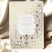 Rococo Border Folie Uitnodiging